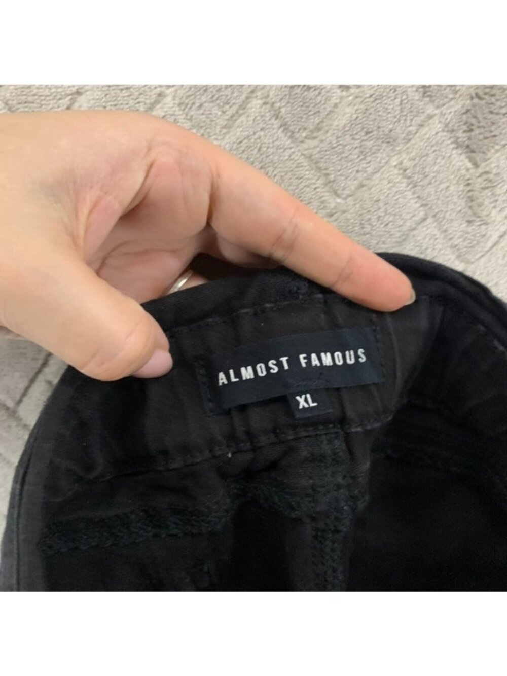 Almost Famous Jeans Womens XL Black Skinny Ankle Paper Bag High Rise Stretch - Picture 8 of 10